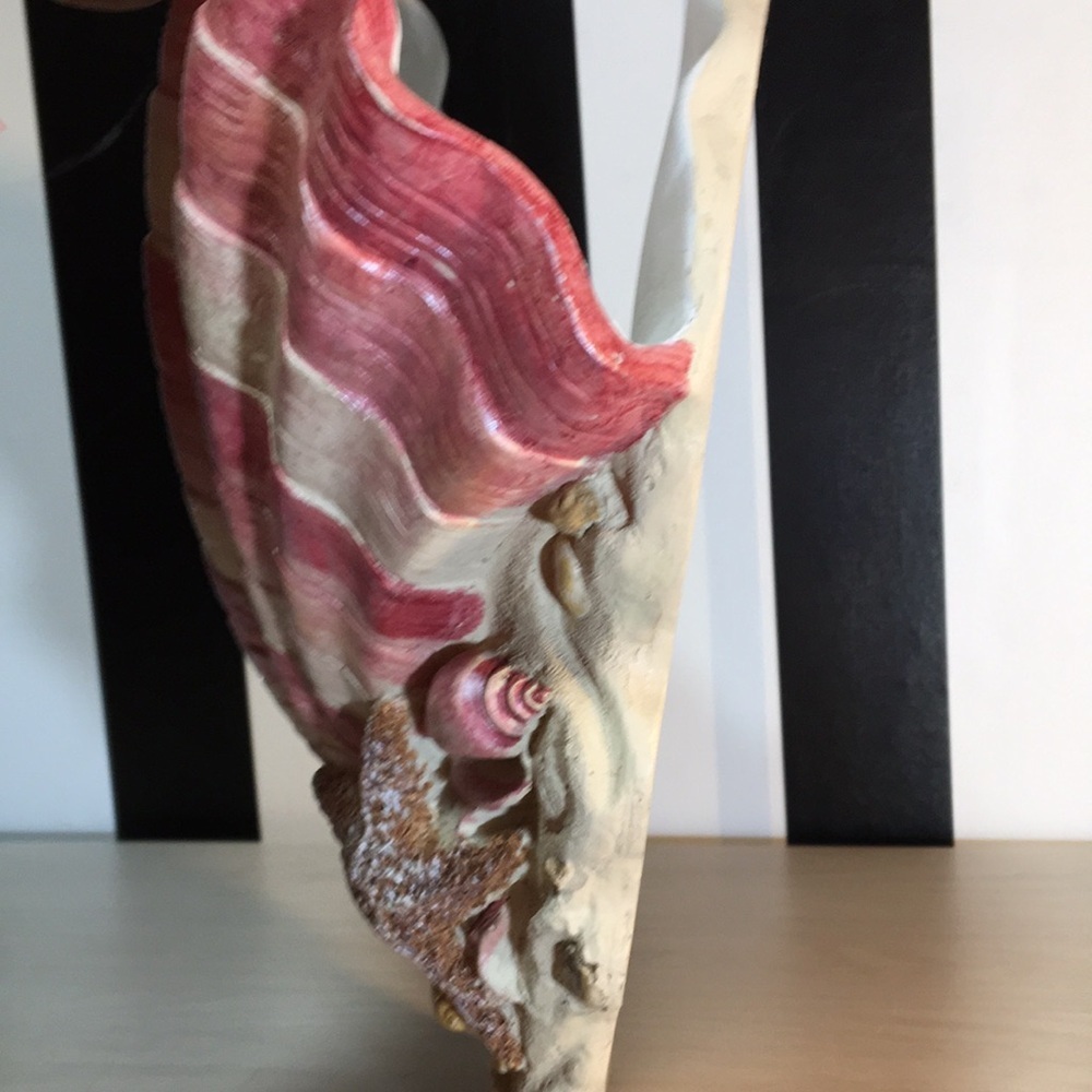 Vintage Large Plaster Shell Planter For Wall Coastal Nautical Beachy Home Decor - Picture 9 of 17